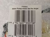 a label on a piece of plastic that says water pump motor set for airjet