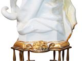 a statue of a woman sitting on top of a chair