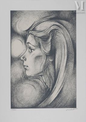 OUDOT Georges (1928-2004) Jeune femme à la lumière, 1984