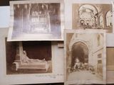 several old photos of a man laying on a bed in a room