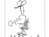 a black and white drawing of a man in a cowboy hat holding a gun