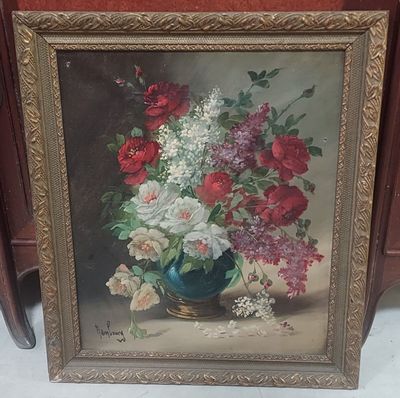 une image d'une peinture de fleurs dans un vase