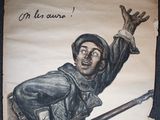 a drawing of a soldier holding a rifle