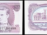 trois images différentes d'un billet de banque sur lequel figurent un homme et une femme
