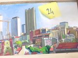 un calendrier sur lequel figure une photo d'une ville