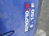 a sticker on the side of a blue car