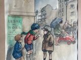 un dessin représentant un garçon et une fille en train de discuter