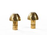 paire de lampes de table en laiton avec un pied en forme de champignon