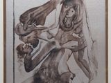 an image of a drawing of a man and a woman wrestling