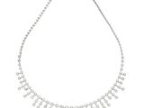 a white necklace with a lot of diamonds hanging from it