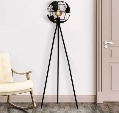 Lampadaire globe en métal noir , 30x30x158 cm (ampoule non i…