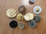 a lot of coins that are on a table