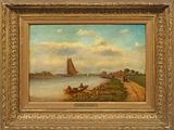 une image d'un tableau représentant un voilier sur l'eau