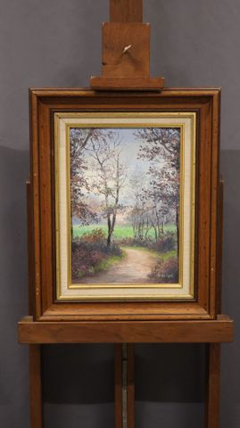 Jean Louis PETIT (XXème) « Le Sentier ». Huile sur toile. Signée ...