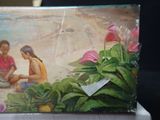 a picture of a painting of two children on the beach