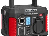 une centrale électrique portable noire et rouge sur fond blanc