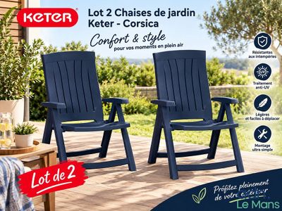 Lot de 2 chaises de jardin, ensembles de mobilier de chambre à coucher noirs