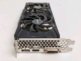 a close up of a video card on a white surface