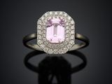 a pink tourmaline and diamond ring