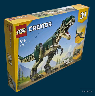 une boîte de Lego contenant un dinosaure