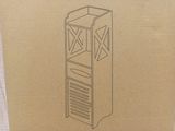 cardboard box with a drawing of a tall cabinet on it