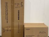two boxes sitting next to each other on the floor