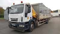CAMION PLATEAU GRUE CAGE IVECO 4X2 ML 180E30 équipé GRUE HYV…