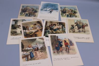 Lot de 9 illustrations de POULBOT