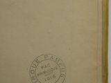 the back cover of a book with a stamp on it