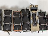 a group of speakers sitting on top of each other