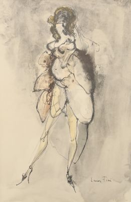 an image of a drawing of a woman in a white dress