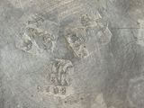 a metal plate with a picture of a man and a dog on it