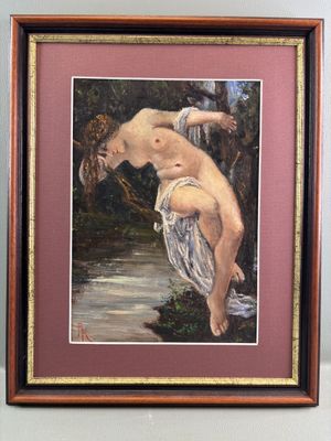 ECOLE DEBUT XXème siècle Jeune femme se mirant dans l'eau