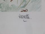 a drawing of a man riding a snowboard down a hill