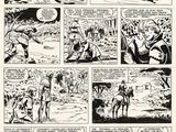 a page from a comic strip with a comic strip of a man on a horse