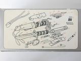 a picture of a drawing of a set of tools