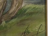 an image of a painting of a tree by a river
