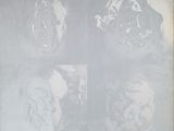 an old photo of four different images of a baby in a crib