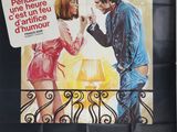 une affiche de cinéma représentant un homme et une femme sur un balcon