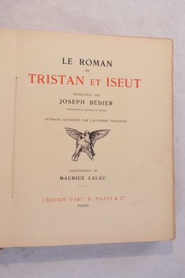 [LALAU (Maurice)], BÉDIER (Joseph) : « Le Roman de Tristan e…