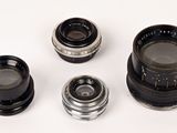 three different types of lenses are shown on a white surface