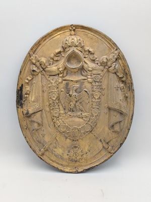 an image of a gold coin with a coat of arms on it