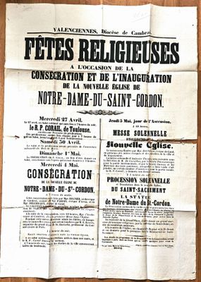 VALENCIENNES (Nord) / Affiche originale de 1864 annonçant le…
