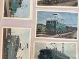 four pictures of a train on the tracks in a book