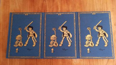 three cards with illustrations of a man holding a baseball bat