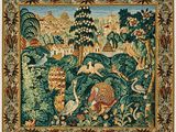 une image représentant une tapisserie ornée d'oiseaux et de fleurs