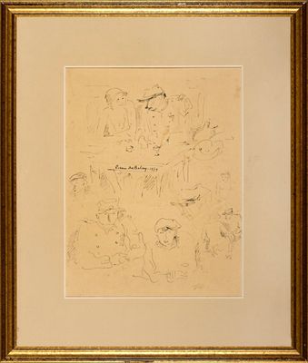 an image of a drawing of a group of people in a room