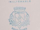 an image of a close up of a book with a crest on it