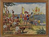 an image of a painting of a group of people on a beach
