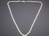 a cultured pearl and diamond necklace
